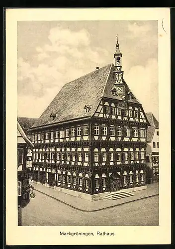 AK Markgröningen, Nahaufnahme Rathaus