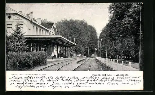 AK Apeldoorn, Bahnhof Het Loo mit Umgebung