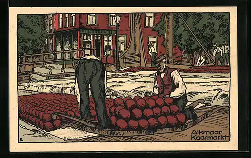 Relief-AK Alkmaar, Kaasmarkt
