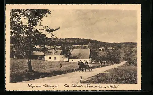 AK St. Andrä-Wördern, Otto Gabriel`s Restaurant u. Meierei am Steinrigel