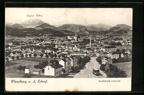 AK Wieselburg a. d. Erlauf, Teilansicht mit Strassenpartie und Ötscher