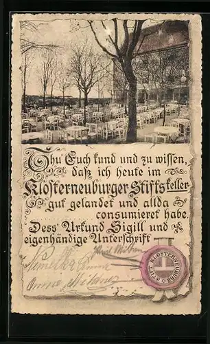 AK Klosterneuburg, Gasthaus Stiftskeller