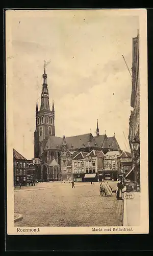 AK Roermond, Markt met Kathedraal