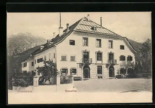 AK Samaden, Plantahaus mit Bergsicht