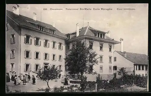 AK Orsonnens, Pensionnat Ste-Marie, Innenhof der Ecole Menagere