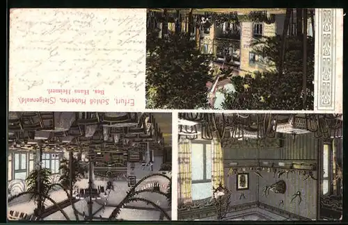 AK Erfurt, Schloss Hubertus im Steigerwald, Innenansichten