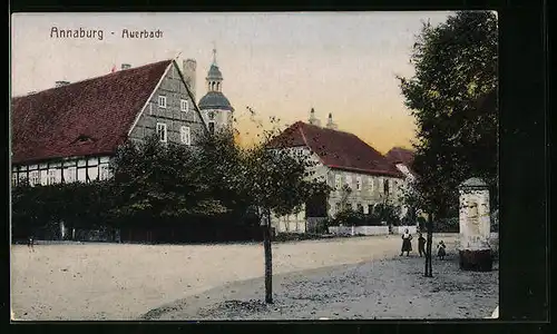 AK Annaburg, Auerbach mit Litfasssäule