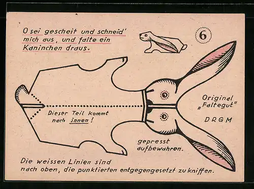 Faltegut-AK Faltanleitung für ein Hasen-Modell