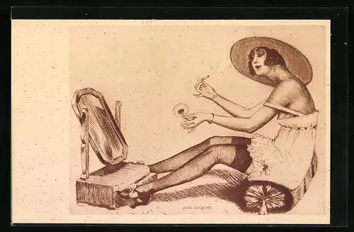 Künstler-AK Max Brüning: Junge Frau mit Schminke