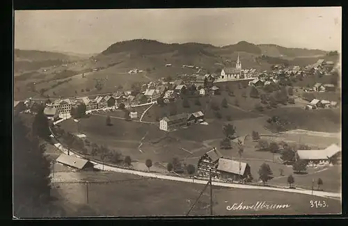 AK Schwellbrunn, Ortsansicht aus der Vogelschau