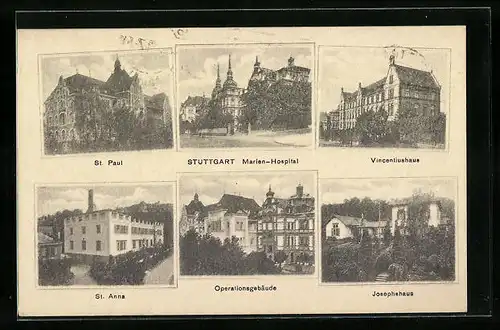 AK Stuttgart, Marien-Hospital, St- Paul, Operationsgebäude