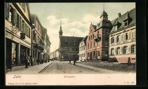 AK Lahr, Urteilsplatz mit Strassenbahnschienen