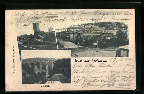 AK Kreiensen, Burg, Viaduct, Bahnhof