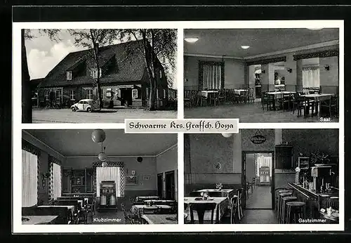 AK Schwarme, Gasthaus zur Post, Innenansichten