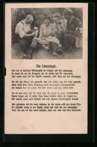 AK Soldaten bei der Läusejagd