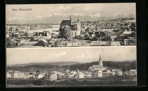 AK Neu-Oberndorf, Panorama mit Teilansicht