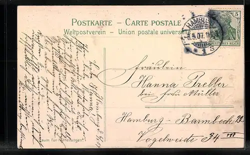 Passepartout-Lithographie Turbinendampfer Kaiser gibt Volldampf, Wappen