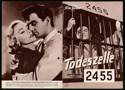 Filmprogramm IFB Nr. 2861, Todeszelle 2455, William Campbell, Marian Carr, Regie: Fred. F. Sears