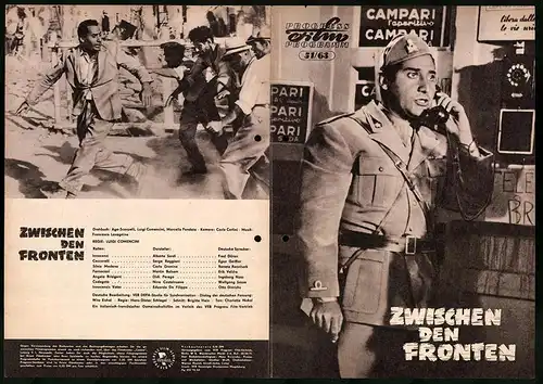 Filmprogramm PFP Nr. 51 /63, Zwischen den Fronten, Alberto Sordi, Serge Reggiano, Regie: Luigi Comencini