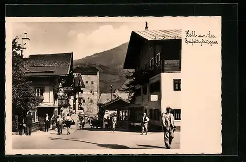 AK Zell am See, Ansicht Dreifaltigkeitsgaue und Gasthaus Hirschen