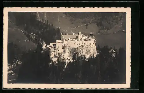 AK Hohenwerfen, Blick auf die Burg aus der Vogelschau