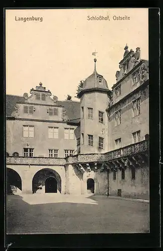 AK Langenburg, Ostseite des Schlosshofs