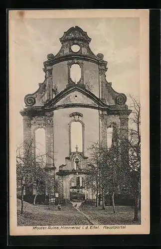 AK Himmerod /Eifel, Ansicht Hauptportal der Klosterruine