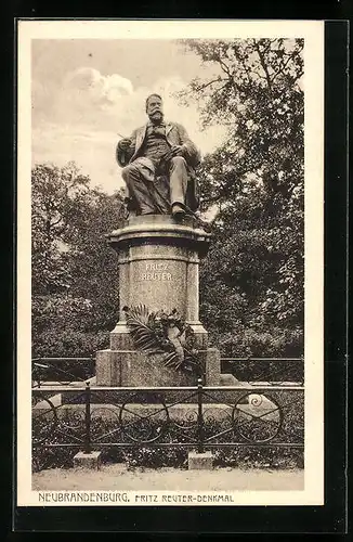 AK Neubrandenburg, Fritz Reuter-Denkmal