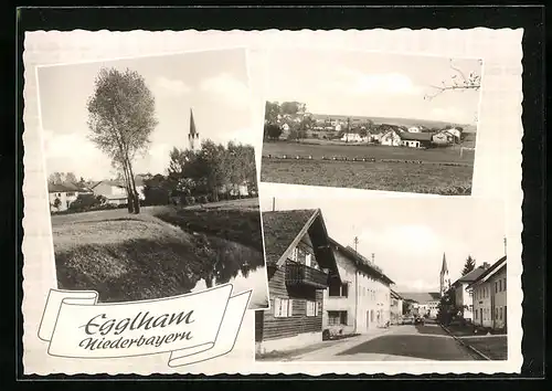 AK Egglham /Niederbayern, Ortsansicht mit Bach
