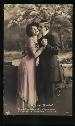 Foto-AK NPG Nr. 2685: Verliebtes Paar im Frühling
