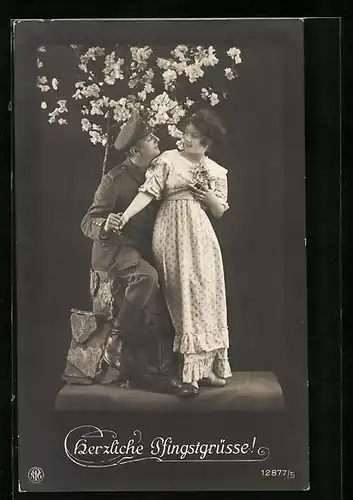 Foto-AK NPG Nr. 12877 /5: Soldat mit seiner Liebsten