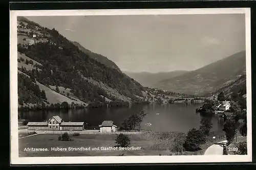 AK Afritz, Hubers Strandbad und Gasthof Seebräuer am Afritzer See