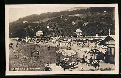 AK Millstatt, Strandbad mit Gaststätte am Millstätter See