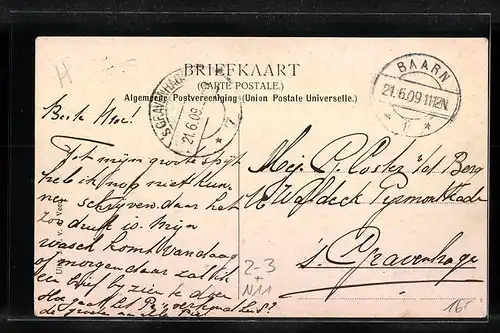 AK Baarn, Badhotel, Briefträger, Niederländische Briefmarken