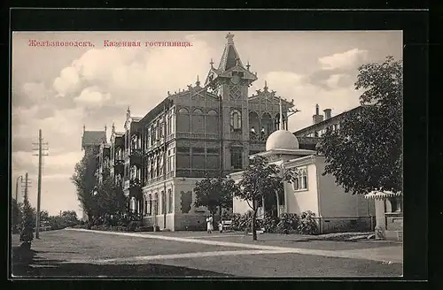 AK Schelesnowodsk, Hotel von der Strasse gesehen