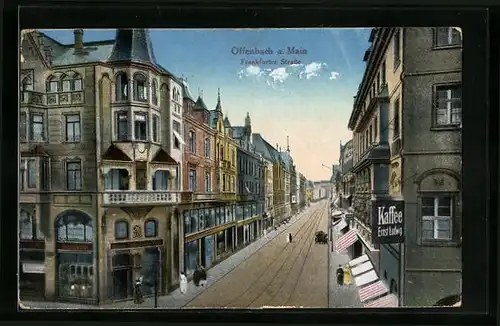 AK Offenbach /Main, Blick durch Frankfurter Strasse