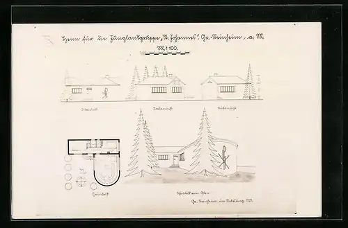 AK Gross-Steinheim, Projekt zum Bau eines Klubhauses für Junglandgruppe St.Johannis