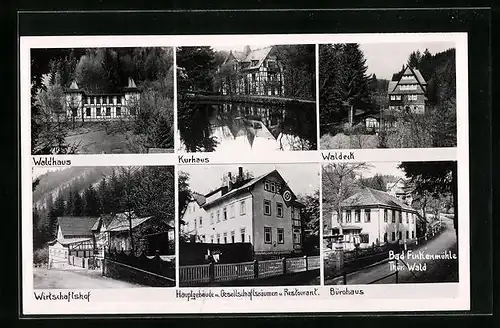 AK Bad Finkenmühle /Th., Erholungsheim der Deutschen Arbeitsfront - Hauptgebäude, Waldhaus, Kurhaus, Wirtschaftshof