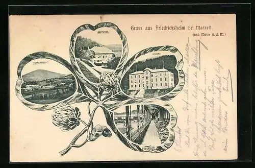 Grusskarten-AK Friedrichsheim bei Marzell, Arzthaus, Liegehalle, Totalansicht