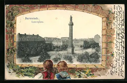 Passepartout-Lithographie Darmstadt, Luisenplatz