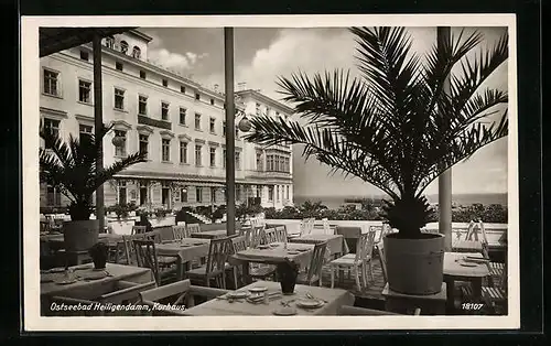 AK Heiligendamm, Terasse mit Seeblick am Kurhaus