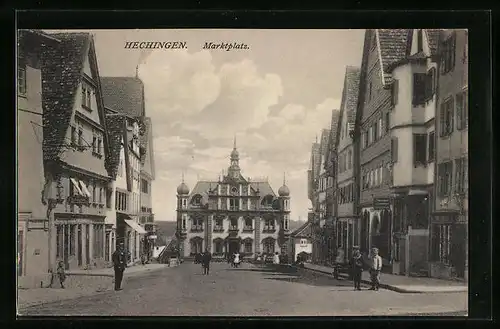 AK Hechingen, Blick auf den Marktplatz