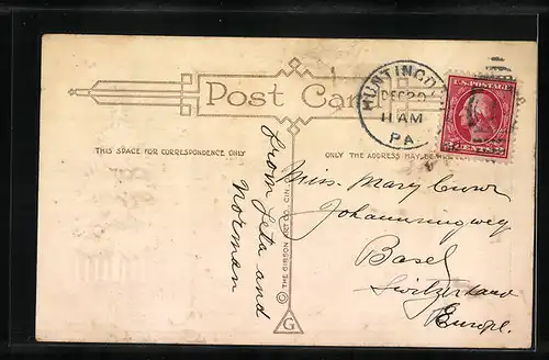 AK Knabe mit Schneemann