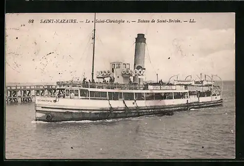 AK St. Nazaire, Dampfer Saint-Christophe in den Hafen einfahrend