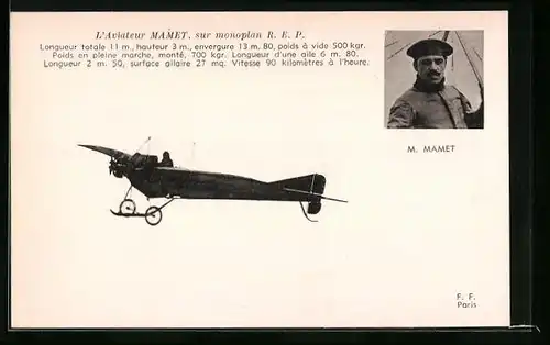 AK Pilot M. Mamet mit seinem Flugzeug im Steigflug