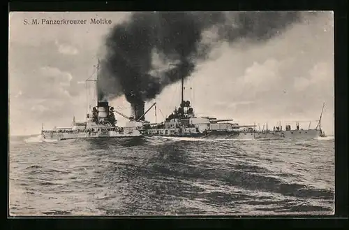 AK SM Panzerkreuzer Moltke in voller Fahrt
