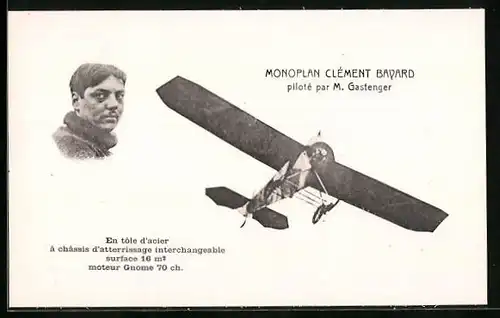 AK Monoplan Clément Bayard, Piloté par M. Gastenger