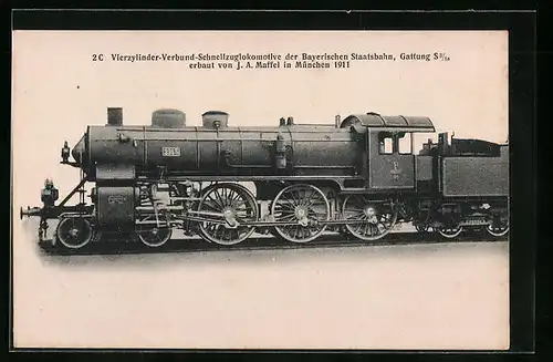 AK 2 C Vierzylinder-Verbund-Schnellzuglokomotive der Bayerischen Staatsbahn von J. A. Maffei