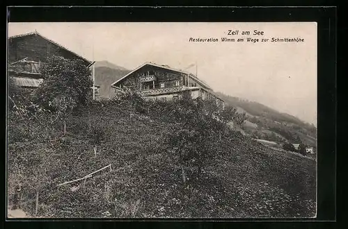 AK Zell /See, Restauration Wimm am Wege zur Schmittenhöhe