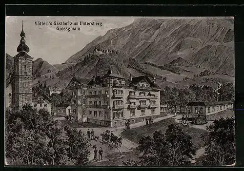 AK Grossgmain, Vötterl`s Gasthof zum Untersberg